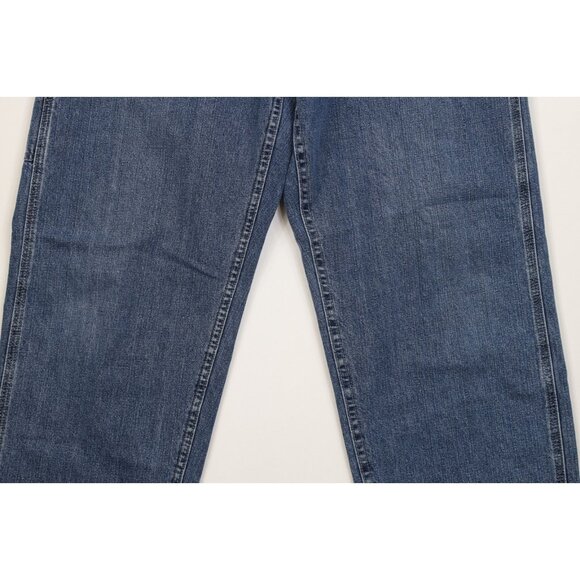 Vintage Lee Mens Size 32x30 Faded Wide Leg Dungaree Denim Jeans Blue Cotton - Picture 3 of 12